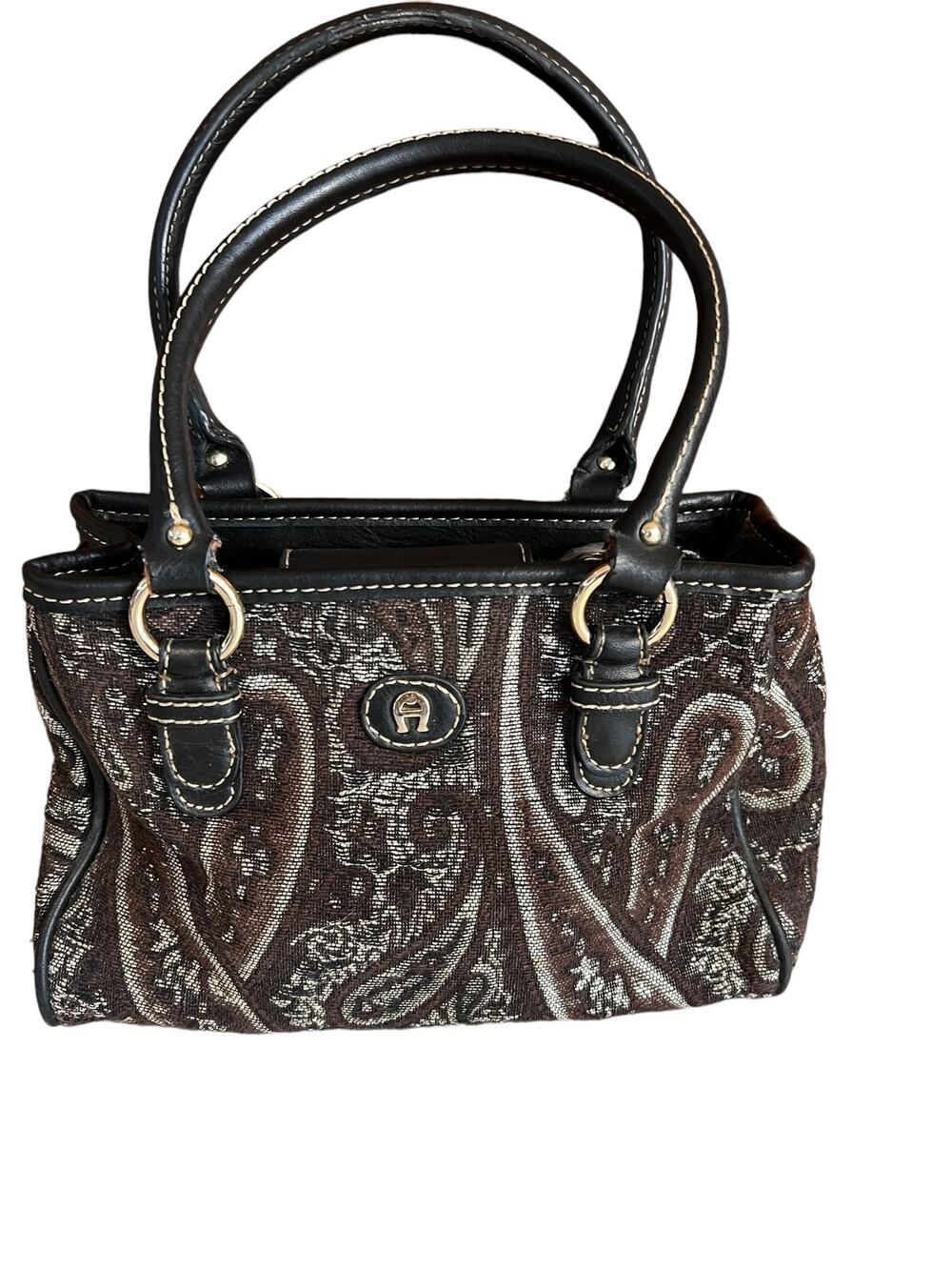 Vintage Y2K Etienne Aigner Jacquard Tapestry Paisley Print Mini Bag